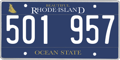 RI license plate 501957
