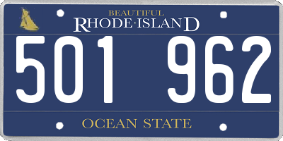 RI license plate 501962