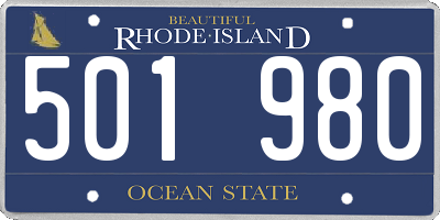 RI license plate 501980