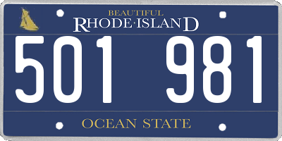 RI license plate 501981