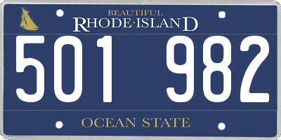 RI license plate 501982