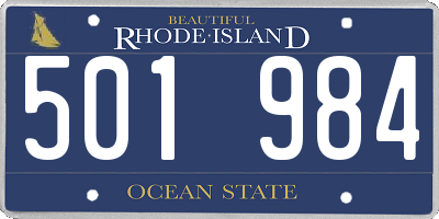 RI license plate 501984
