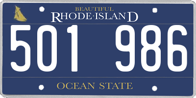 RI license plate 501986