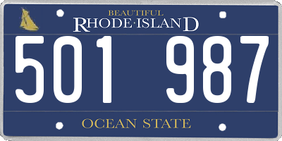 RI license plate 501987