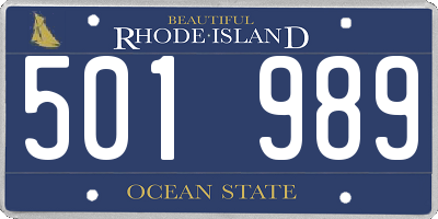 RI license plate 501989