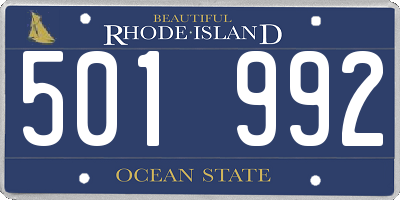 RI license plate 501992