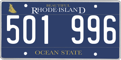 RI license plate 501996