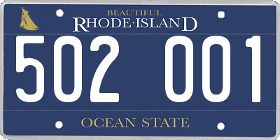RI license plate 502001