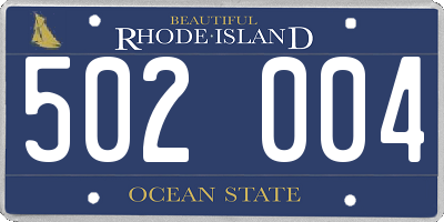 RI license plate 502004