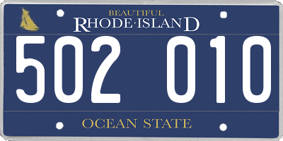RI license plate 502010