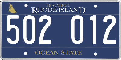 RI license plate 502012