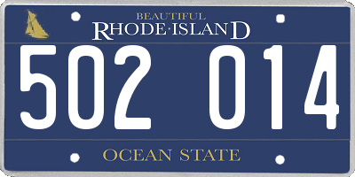 RI license plate 502014