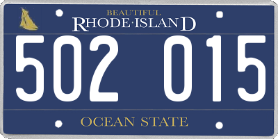 RI license plate 502015