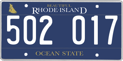 RI license plate 502017