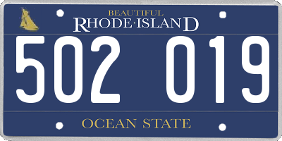 RI license plate 502019