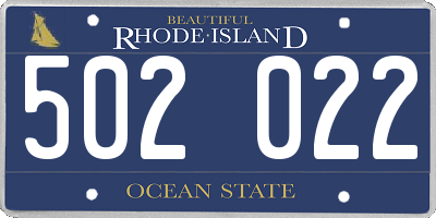 RI license plate 502022