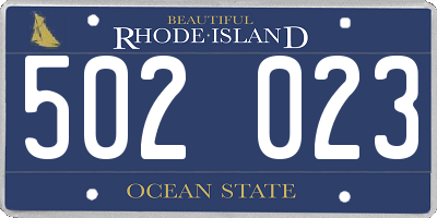 RI license plate 502023