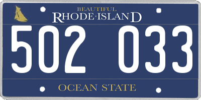RI license plate 502033