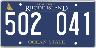 RI license plate 502041