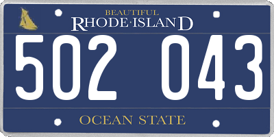 RI license plate 502043