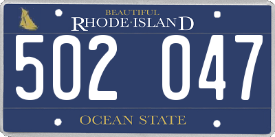 RI license plate 502047