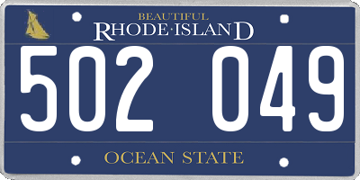 RI license plate 502049