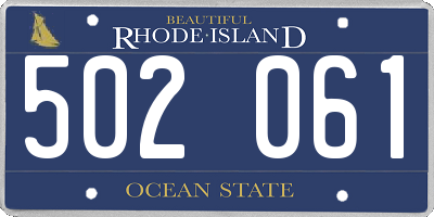 RI license plate 502061