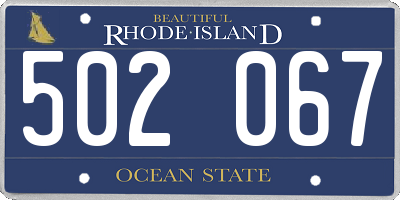 RI license plate 502067