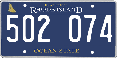 RI license plate 502074