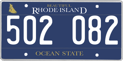 RI license plate 502082