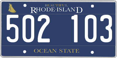 RI license plate 502103