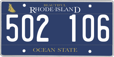 RI license plate 502106
