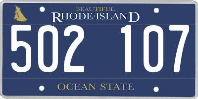 RI license plate 502107
