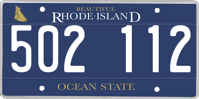 RI license plate 502112