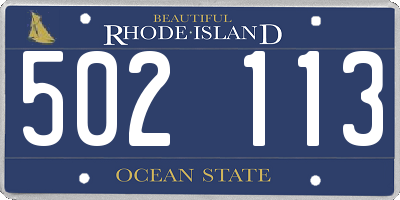 RI license plate 502113