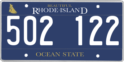 RI license plate 502122