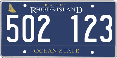 RI license plate 502123