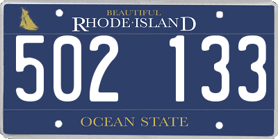 RI license plate 502133