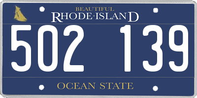 RI license plate 502139