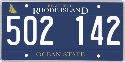 RI license plate 502142