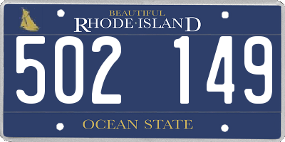 RI license plate 502149