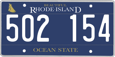 RI license plate 502154