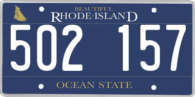 RI license plate 502157