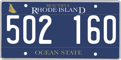 RI license plate 502160