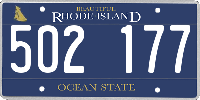 RI license plate 502177