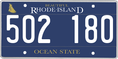 RI license plate 502180