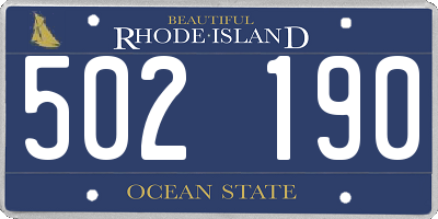RI license plate 502190