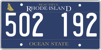 RI license plate 502192