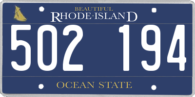RI license plate 502194