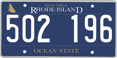 RI license plate 502196